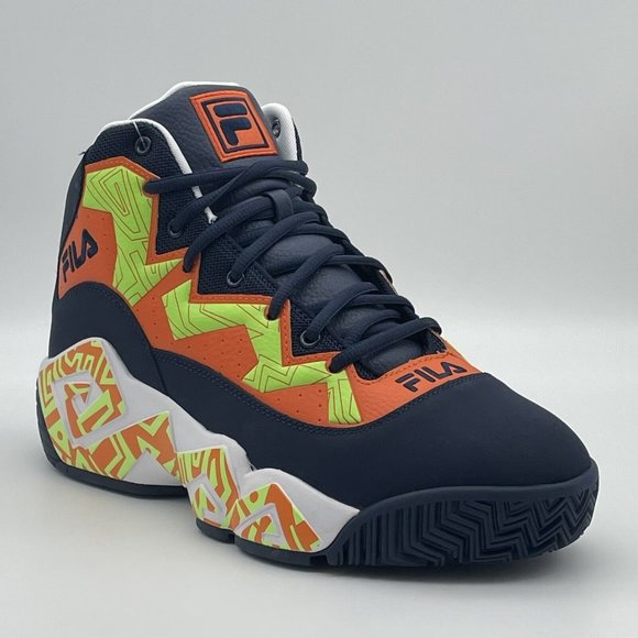 Fila Orange White yellow black Men's Basketball Shoes - Picture 1 of 5